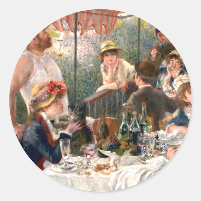 Renoir French Luncheon Boating Party Classic Round Sticker (Front)
