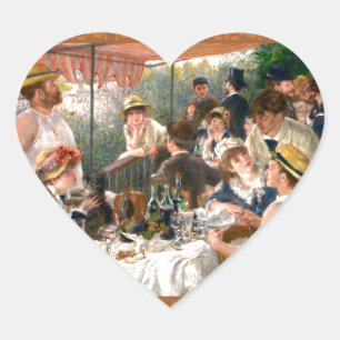 Renoir French Luncheon Boating Party Heart Sticker