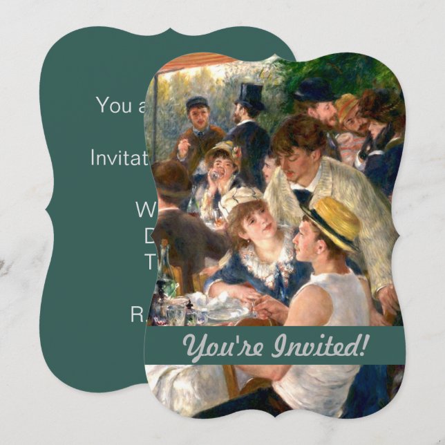 Renoir French Luncheon Boating Party Invitation (Front/Back)