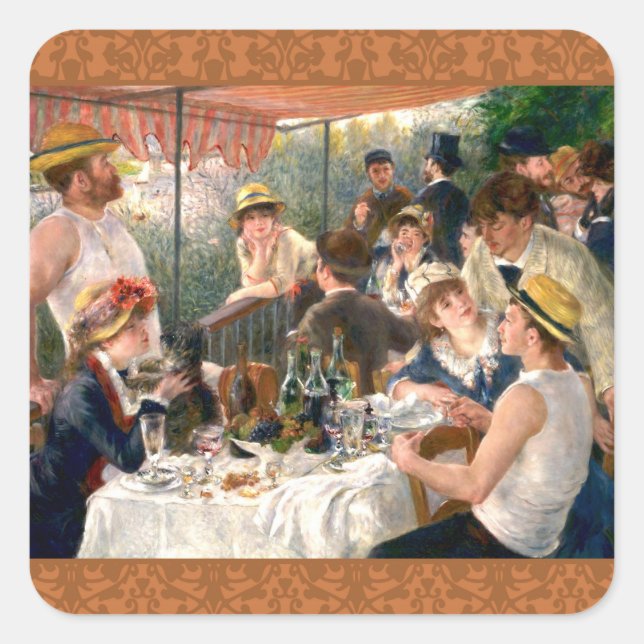 Renoir French Luncheon Boating Party Square Sticker (Front)