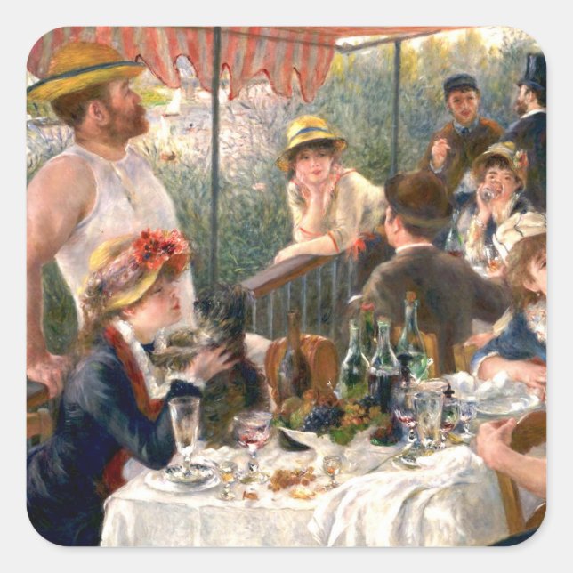Renoir French Luncheon Boating Party Square Sticker (Front)
