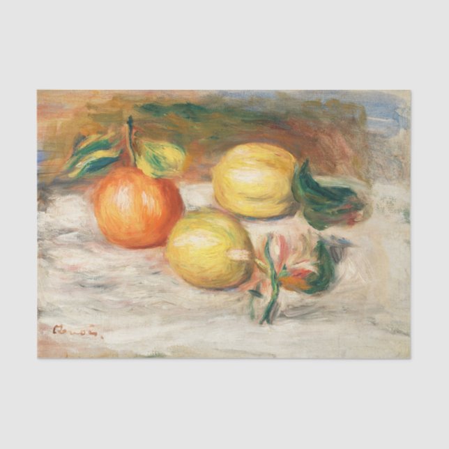 Renoir Fruit Still Life Floral Lemon Decoupage Tissue Paper (Front)