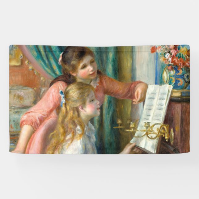Renoir Girls at the Piano Impressionism Painting Banner (Horizontal)