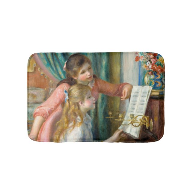 Renoir Girls at the Piano Impressionism Painting Bath Mat (Front)