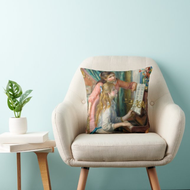 Renoir Girls at the Piano Impressionism Painting Cushion (Chair)