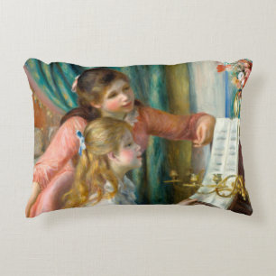 Renoir Girls at the Piano Impressionism Painting Decorative Cushion