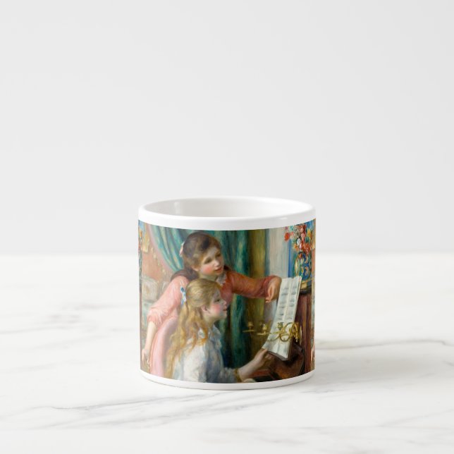 Renoir Girls at the Piano Impressionism Painting Espresso Cup (Front)