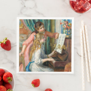 Renoir Girls at the Piano Impressionism Painting Napkin