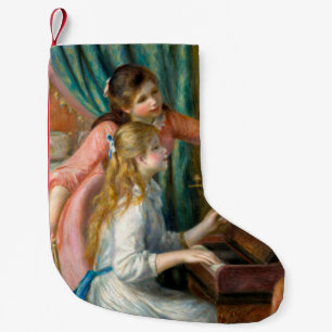 Renoir Girls at the Piano Impressionism Painting Small Christmas Stocking
