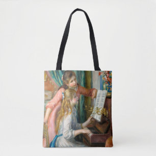 Renoir Girls at the Piano Impressionism Painting Tote Bag