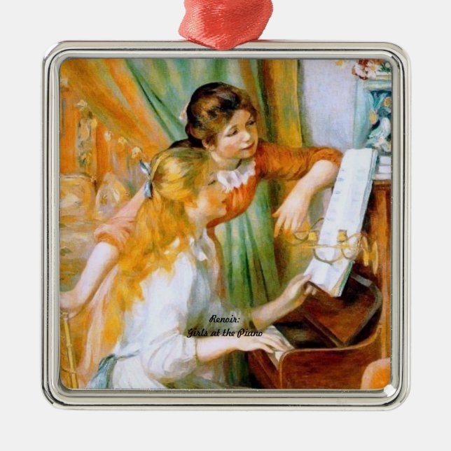Renoir: Girls at the Piano Metal Tree Decoration (Front)