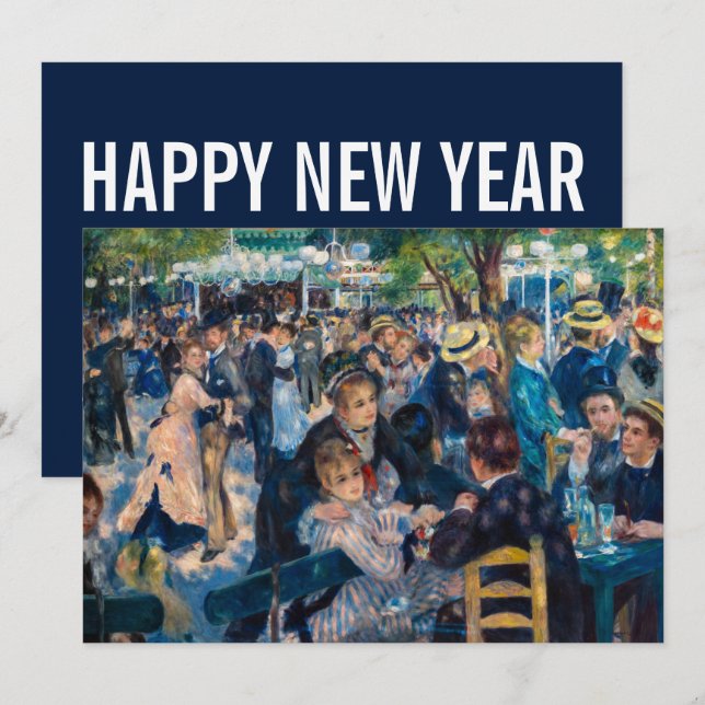 Renoir - Happy New Year / Dance at Moulin Galette Holiday Card (Front/Back)