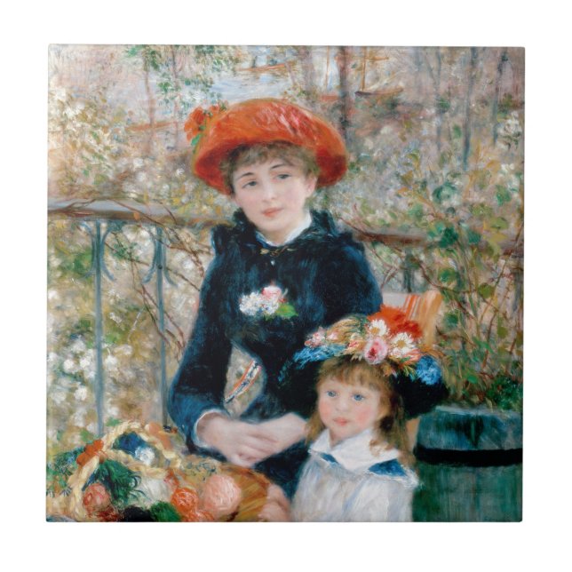 Renoir Impressionist Painting - Two Sisters Tile (Front)