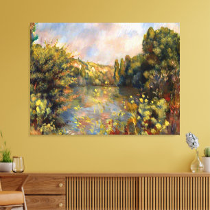 Renoir - Lakeside, landscape painting Canvas Print