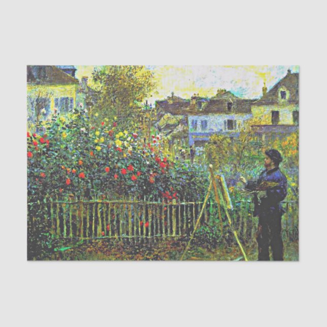 Renoir - Monet Painting in his Garden at Argenteui Tissue Paper (Front)