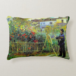 Renoir - Monet Painting in His Garden Decorative Cushion