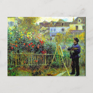 Renoir - Monet Painting in His Garden, Postcard