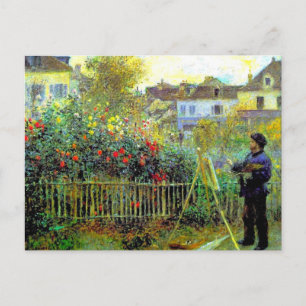 Renoir - Monet Painting in His Garden Postcard
