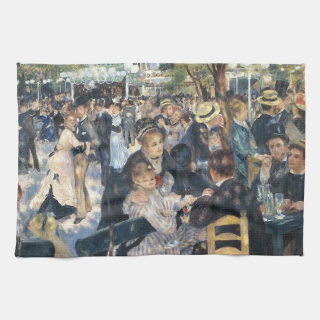 Renoir Moulin Dance Galette Party Tea Towel (Horizontal)