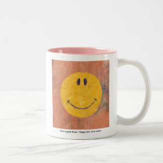 renoir painted happy face mug