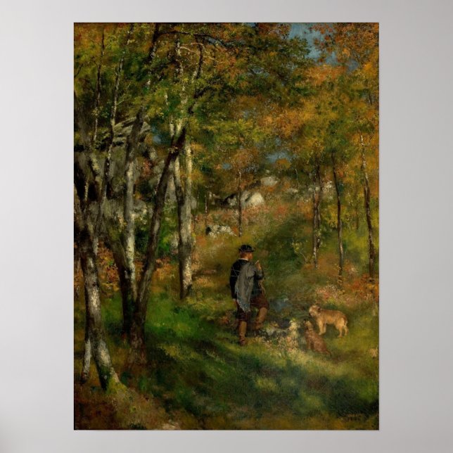 Renoir - Painter Jules And Dogs in Forest Poster (Front)