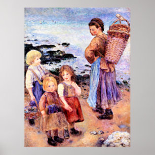 Renoir painting, Mussel Fishers at Berneval Poster