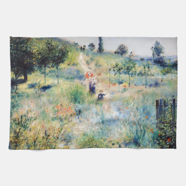 Renoir - Path Leading through Tall Grass Tea Towel (Horizontal)