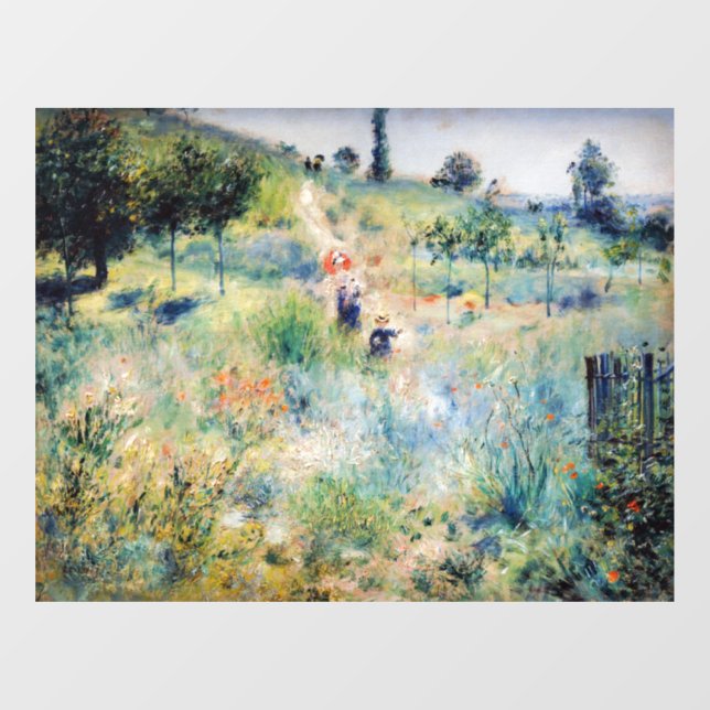 Renoir - Path Leading through Tall Grass Window Cling (Sheet)