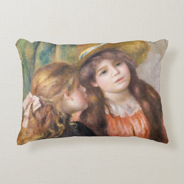 Renoir - Portrait of Two Little Girls Decorative Cushion (Front)
