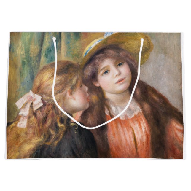Renoir - Portrait of Two Little Girls Large Gift Bag (Front)