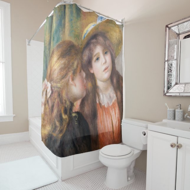 Renoir - Portrait of Two Little Girls Shower Curtain (In Situ)