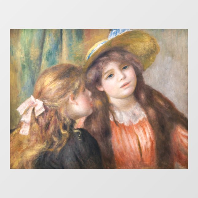 Renoir - Portrait of Two Little Girls Window Cling (Sheet)