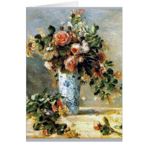Renoir Roses and Jasmine Bouquet Card