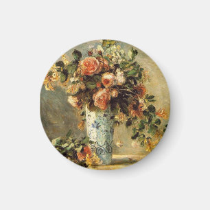 Renoir Roses and Jasmine in a Delft Vase Magnet