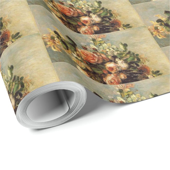 Renoir Roses and Jasmine in a Delft Vase Wrapping Paper (Roll Corner)