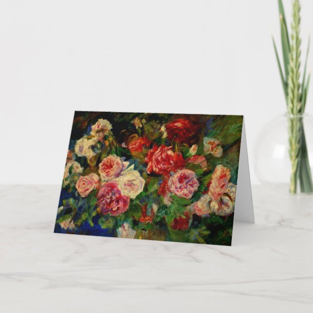 Renoir - Roses, famous painting, Card (Front)