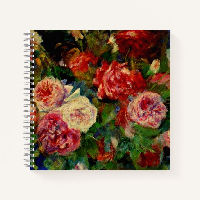 Renoir - Roses, famous painting, Notebook (Front)