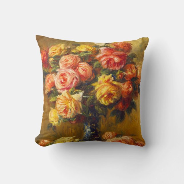 Renoir Roses in a Vase Pillow (Front)