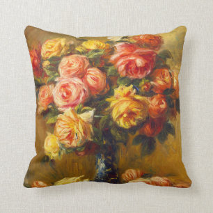 Renoir Roses in a Vase Pillow