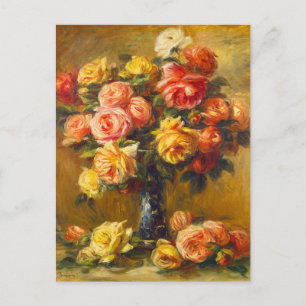 Renoir Roses in a Vase Postcard