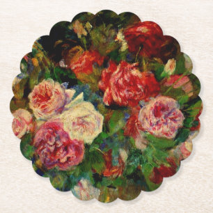 Renoir - Roses, Paper Coaster