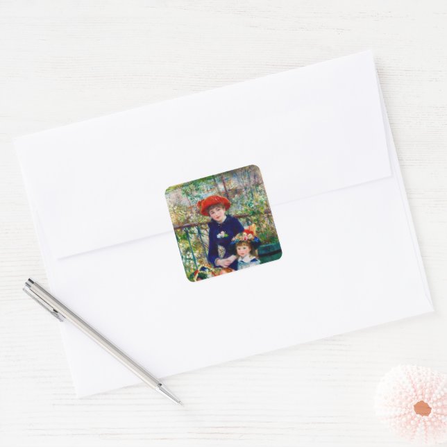 Renoir’s Mother and Child Square Sticker (Envelope)
