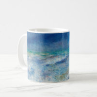 Renoir Seascape. Blue nautical impressionism. Sea
