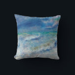 Renoir Seascape. Blue nautical impressionism. Sea Cushion<br><div class="desc">Pierre-Auguste Renoir "Seascape" throw pillow. Blue nautical impressionism art.</div>