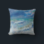 Renoir Seascape. Blue nautical impressionism. Sea Cushion<br><div class="desc">Pierre-Auguste Renoir "Seascape" throw pillow. Blue nautical impressionism art.</div>