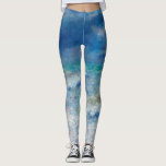 Renoir Seascape. Blue nautical impressionism Sea Leggings<br><div class="desc">Pierre-Auguste Renoir "Seascape" leggings. Blue nautical impressionism art.</div>