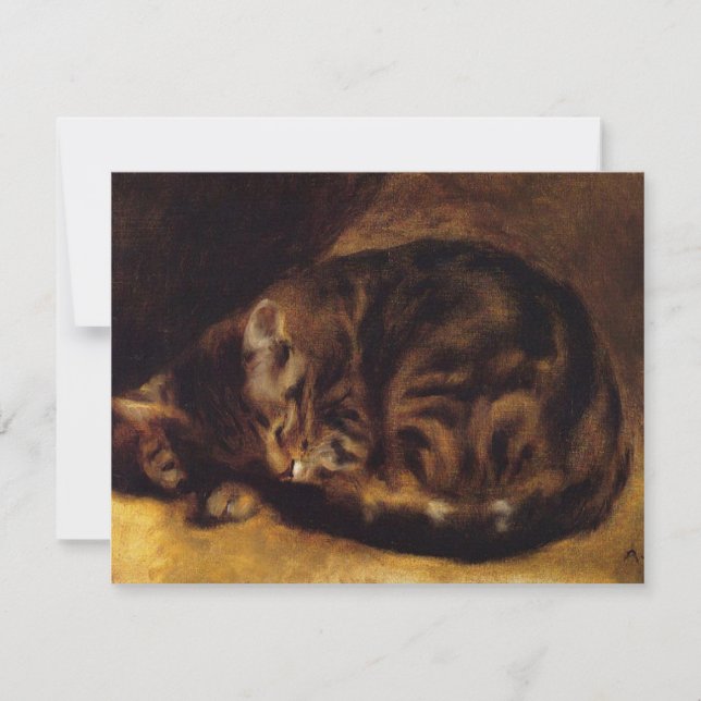 Renoir Sleeping Cat Invitations (Front)