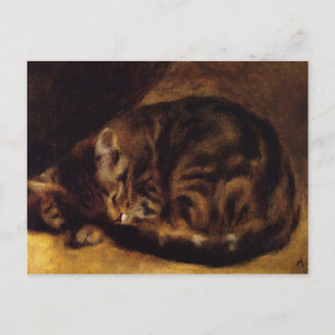 Renoir Sleeping Cat Postcard