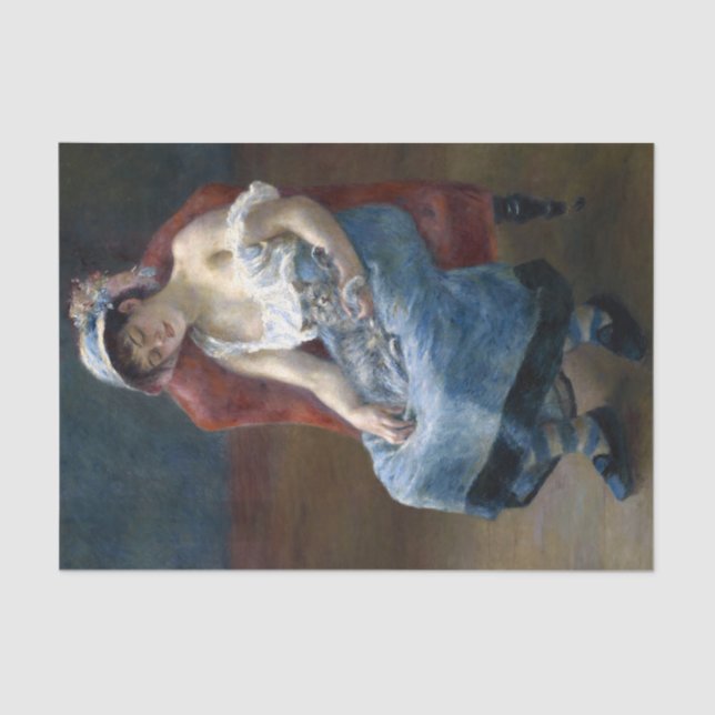 Renoir Sleeping Girl With Cat Classic Art Tissue Paper (Front)