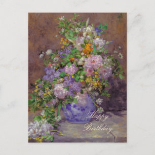 Renoir spring flower bouquet CC0863 Celebrations Invitation Postcard